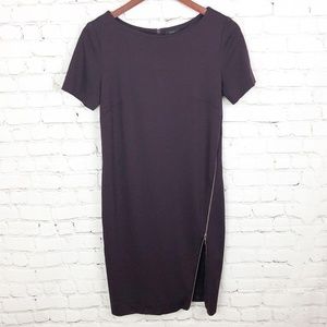 Solar | Plum Side Zipped Sheeth Dress | EU 36
